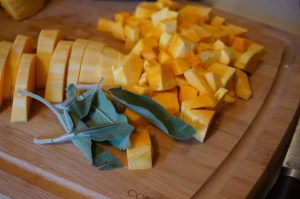 Chopped squash and sage