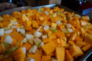 Ready to roast squash and pear