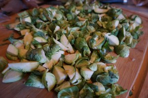 Look at those gorgeous brussels sprouts! I just think they are so beautiful.