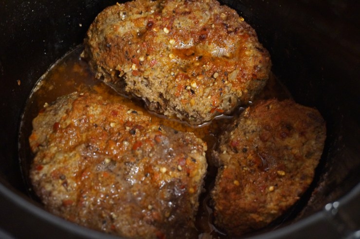 Cook meat in crock pot for 2-3 hours.