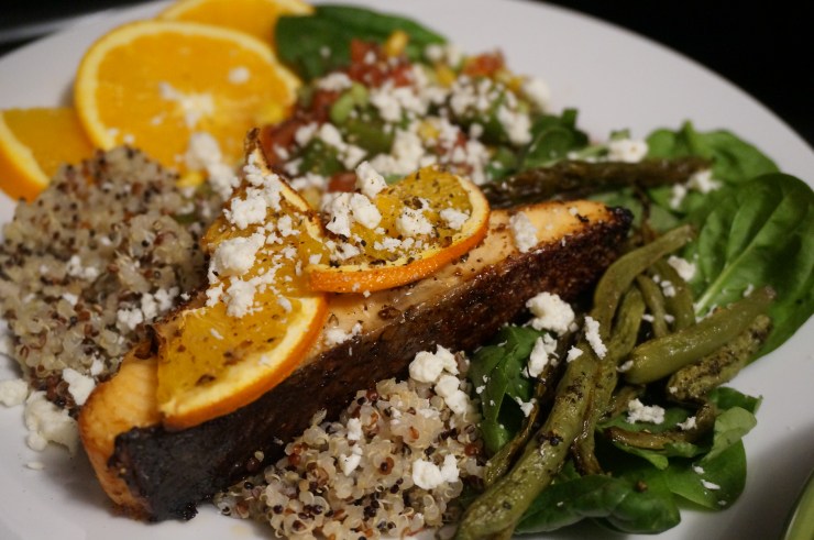 Easy Citrus Salmon & Southern Succotash Salad