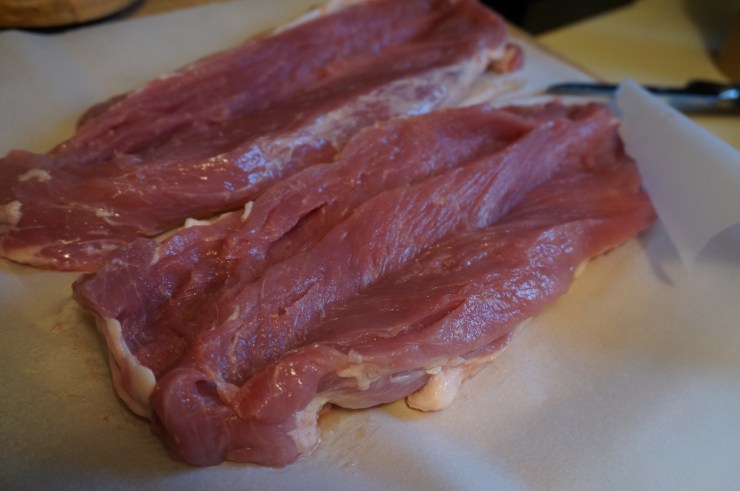 Butterfly open the pork.