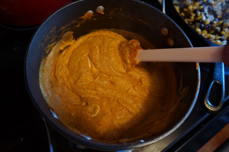 Heat sweet potato mixture with cream cheese and spices.