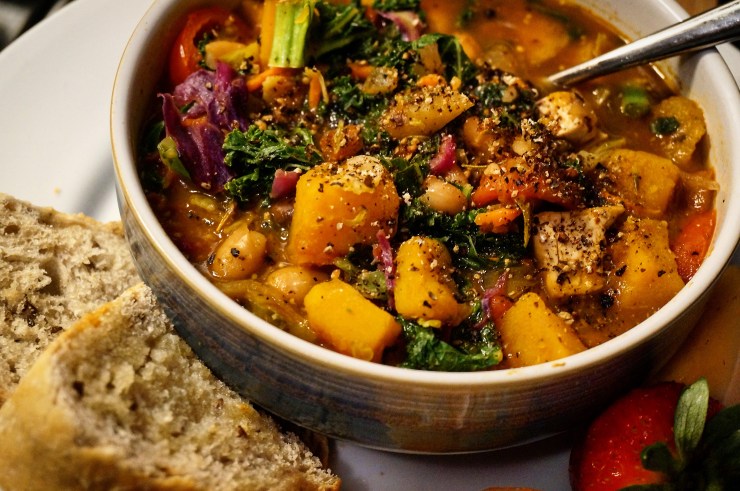 Roasted Butternut Squash, Apple, & White Bean Stew