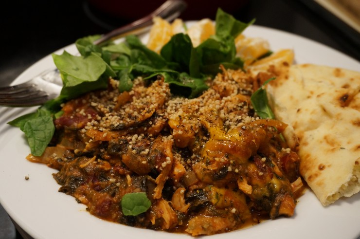 Snowed-in BBQ Chicken & Spinach Casserole