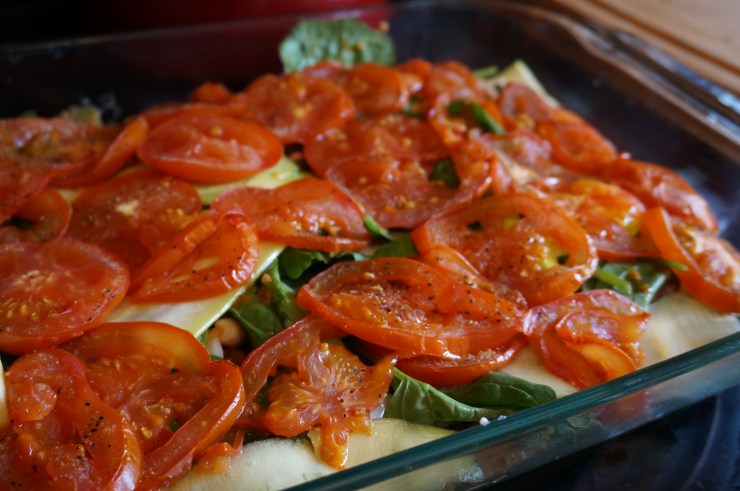 Keep layering with roasted veggies.