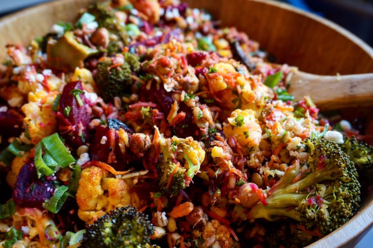 Crispy Chickpea & Beet Farro Salad