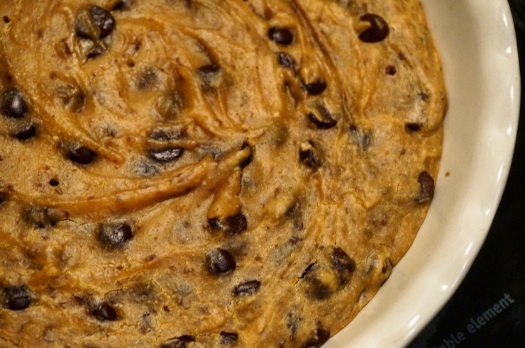 Peanut Butter Tahini Cookie Cake