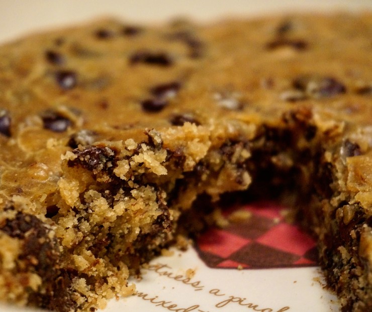 Peanut Butter Tahini Cookie Cake