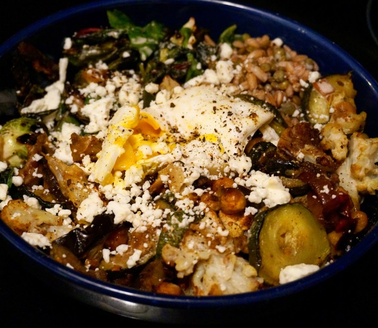 Roasted Zucchini Curried Cauliflower Grain Bowl