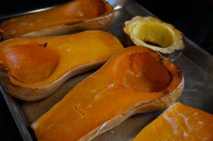 Allow roasted squash to cool to the touch